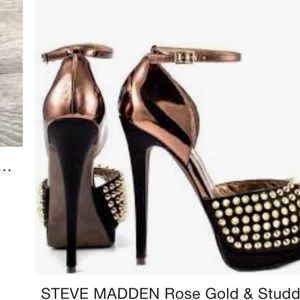 Steve Madden Bronze Brown Satin Stud Peep Toe Heel